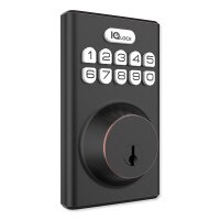 Qolsys IQ Lock-PG Push Button Deadbolt, Oil-Rubbed Bronze